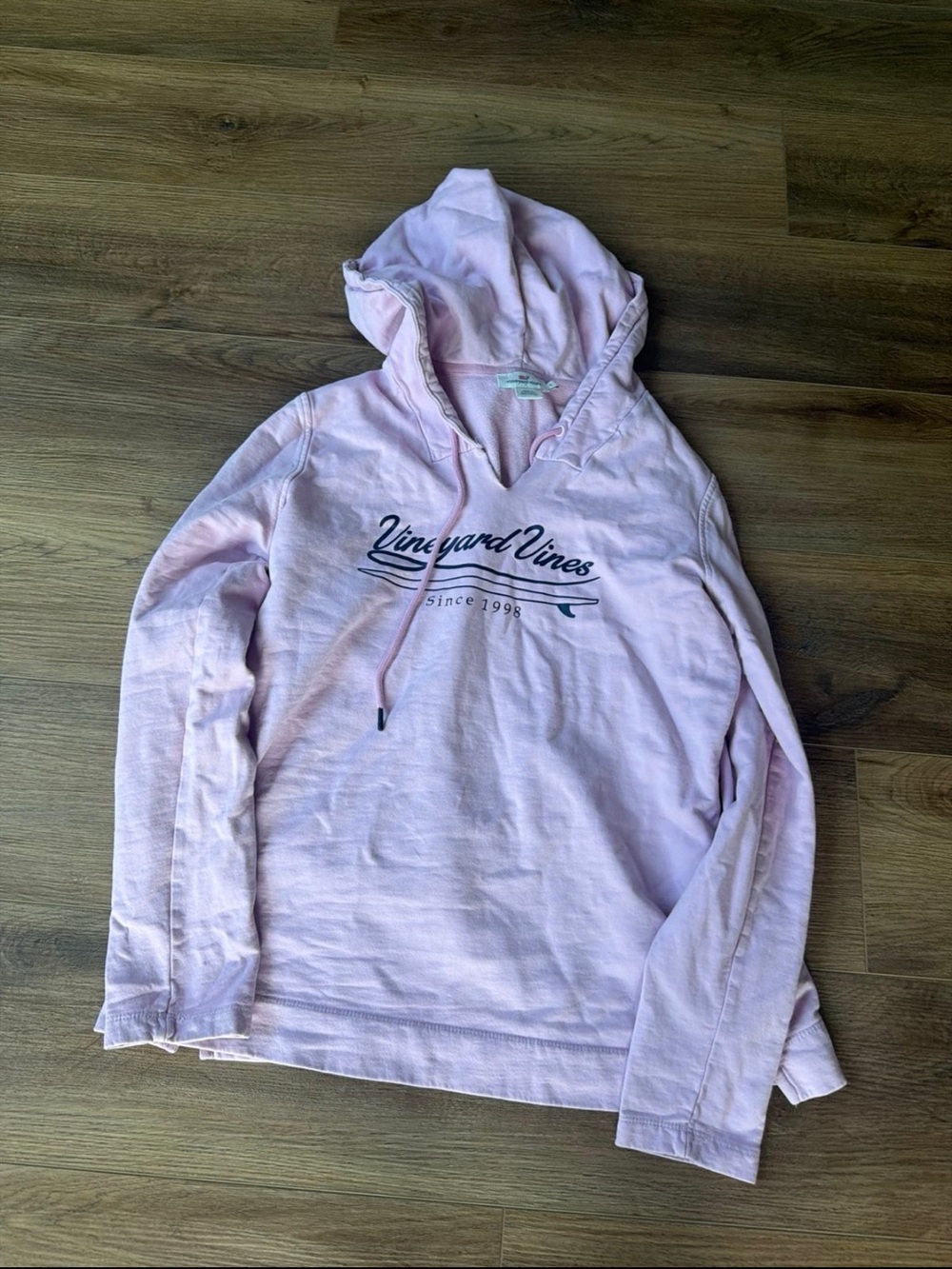 Vineyard Vines Light Pink Hooded Pullover with Script Logo